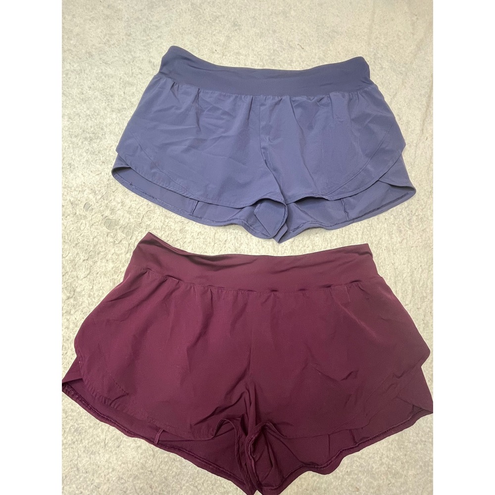 Avia Womens Running Shorts Bundle‎ XL 16-18 Plum Blue Athletic Gym 2 Pack